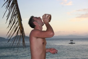 Drinking Coconut Water in Cagdanao